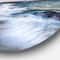 Designart - White Waves Crashing on Rocks' Seascape Metal Circle Wall Art